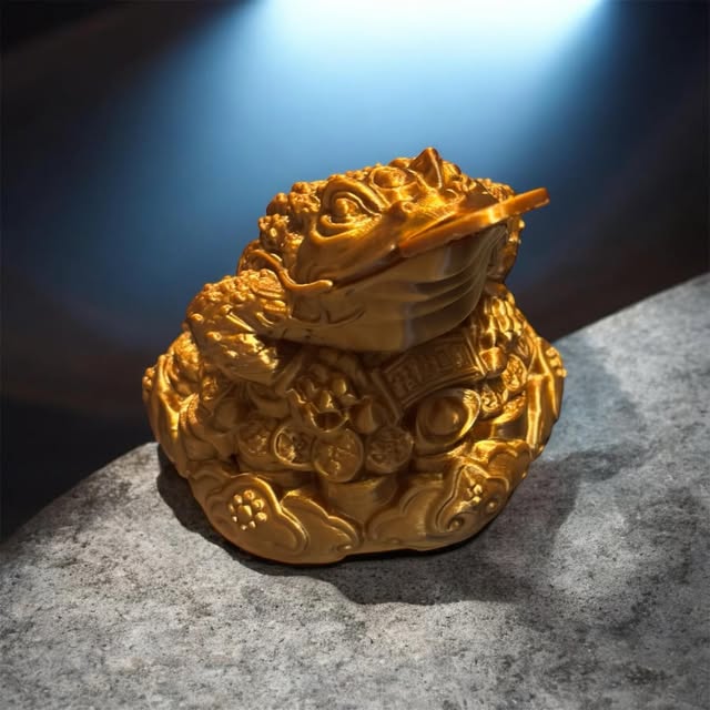 Sapo da Fortuna (Chan Chu) – impressão 3D Filamento silk dourado