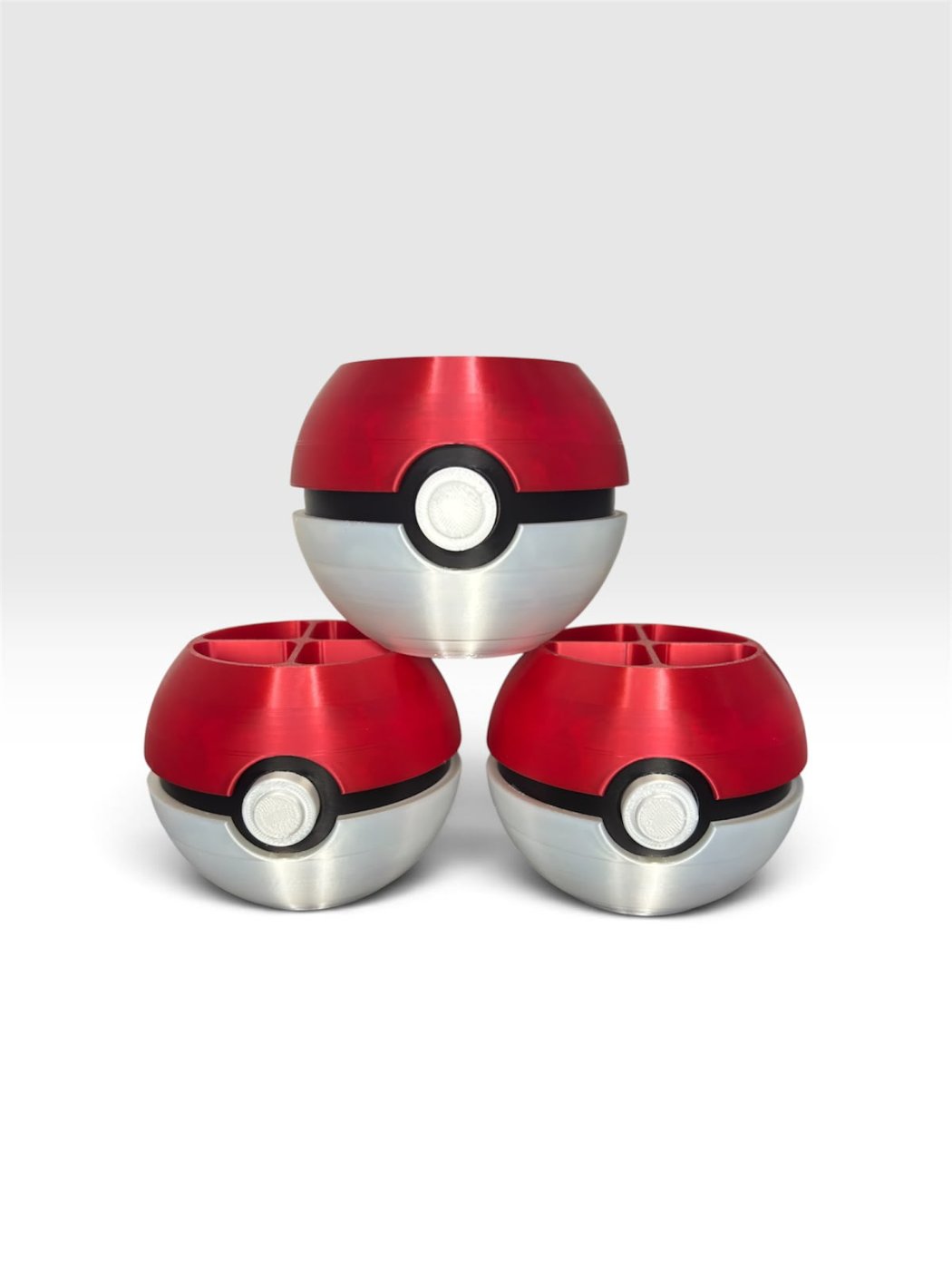 🔴⚪ Porta-Canetas Pokébola – Organize com Estilo! ⚡ – Pokemon, impressão 3D em Filamento