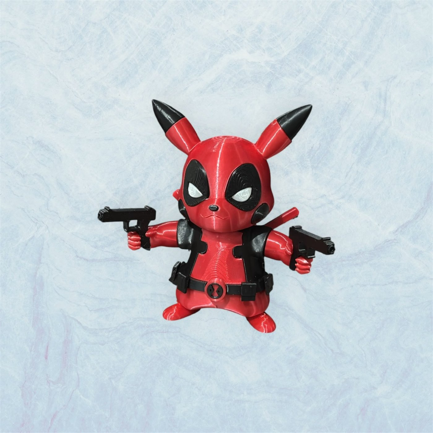 ⚡ Pikachu Deadpool – Uma Combinação Explosiva! ❤️🖤 – Pikachu, impressão 3D em Filamento