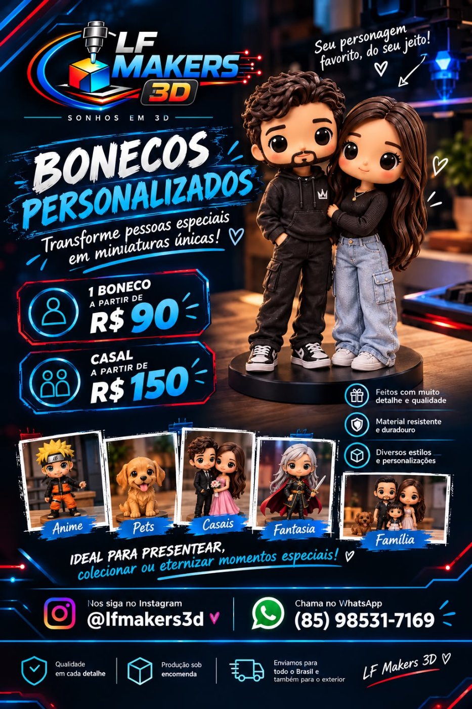 Bonecos de resina personalizados – personalizado, impressão 3D em Resina